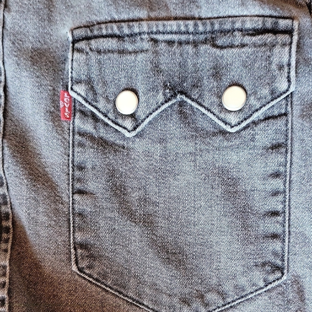 Levi's Two-Tone Denim Shirt - Blue and Black - Picture 8 of 10